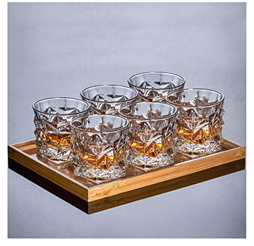 Teri Cristallo Whisky Bicchieri, Set di 6 Bicchieri di Vino for Borbone, Scotch Whisky, Cocktail, Cognac Potabile (Color : Transparent, Dimensione : M)