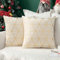 MIULEE 2er Set Weihnachten Weihnachtskissen Samt Kissenbezug Gitter Moderne Zierkissenbezug Kissenbezüge Sofakissen Weich Deko mit Verstecktem Reißverschluss für Sofa Bett 40x40 cm Milchweiß
