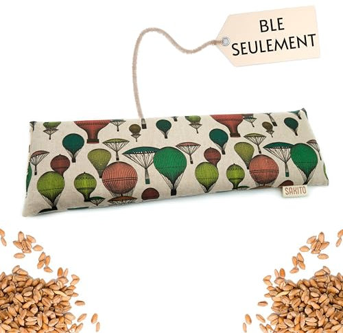 Bouillotte Micro-onde (42x12 cm) - Coussin Chauffant Micro onde - Boillotte Lombaire - Bouillotte Grain de Lin - Bouillotte Seche - Coussin Cervical Noyau de Cerise - Blé Uniquement - Sans Arôme