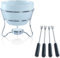 Yumchikel Chocolate Fondue Pot set Butter warmer Bowl Set with 4 Dipping Forks & Tea Light Holder – For the Perfect Melted,Chocolate & Cheese Serving fondue set valentines day gifts