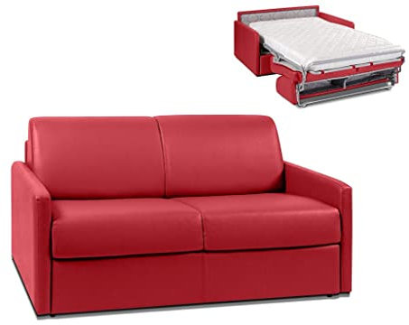 Vente-unique Schlafsofa 2-Sitzer - Liegefläche: 120 cm - Matratzenhöhe: 14 cm - Rot - CALIFE