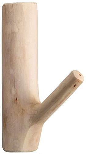 CHUANGOU 1 pieza Gancho de Pared de Madera Natural Gancho de Pared Vintage para abrigos Sombreros colgantes Bolsas Toallas