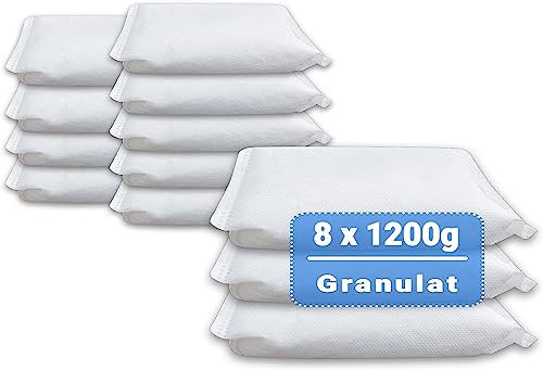 8 x 1200 Gramm XXL Beutel (8B) Luftentfeuchter Nachfüllpack Vliesbeutel XXL Box Granulat Nachfüllen Raumentfeuchter (neutraler Duft) (neutraler Duft 1200 Gramm)