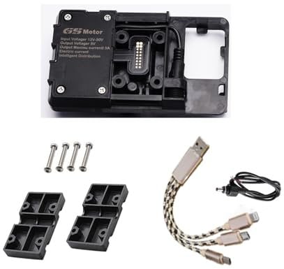 Aiuphing Soporte movil para BMW GS, Soporte GPS Moto Accesorios para Motocicleta, con Doble USB para BMW R1200GS LC&Adventure S1000XR/RS F700GS/800GS R1200RS R1200ADV