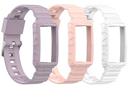 Bracelet de rechange en silicone souple compatible avec montre connectée Fitbit Charge 5/4/4SE/3/3SE - Pour homme et femme, Silicone, Pas de gemme