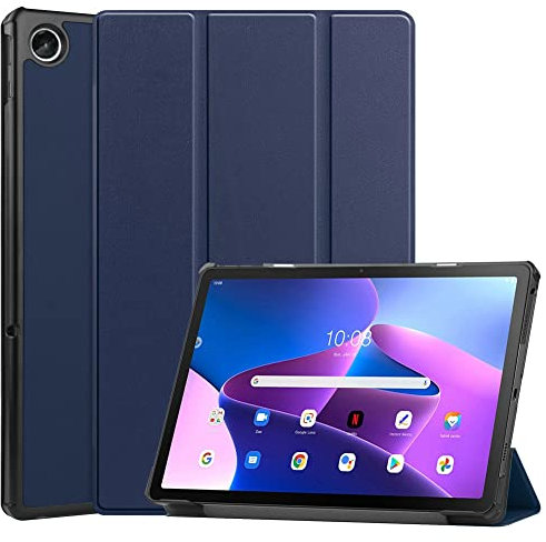 Kepuch Custer Funda para Lenovo M10 Plus Gen 3 TB-125F/128F,Slim Smart Cover Fundas Carcasa Case Protectora de PU-Cuero para Lenovo M10 Plus Gen 3 TB-125F/128F - Azul