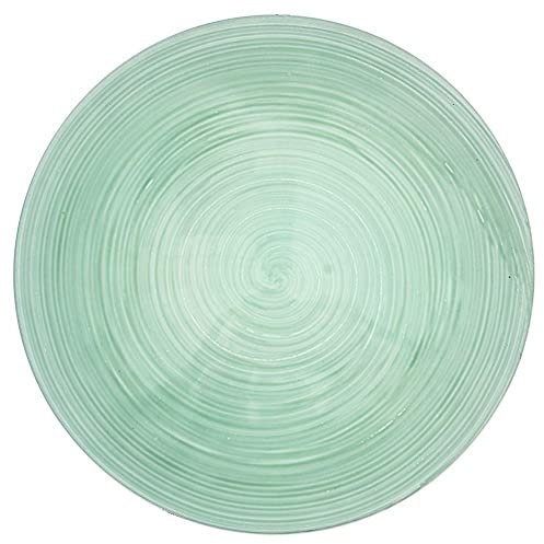 Assiette de service ronde décorative vert menthe 33 cm