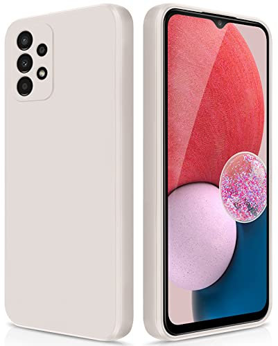GiiYoon Hülle Kompatibel mit Samsung Galaxy A13 4G, Hochwertiges Liquid Silicone Case, Rundumschutz Handyhülle, Kratzfestes Weiches Mikrofaserfutter- Weiß