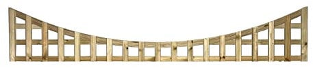 Premier Concave 6x1ft (W: 6ft x H: 1ft) Frameless Rough-Sawn Square Trellis Pressure-Treated Garden Panel 60-70mm Privacy Squares Fence Topper/Wall Art Width 1828mm x Height: 300mm