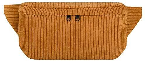 PP-Berlin Bauchtasche Cord Ocker, Eckig Groß | Handgefertigt in Berlin, 100 % recycelt, vegan, 3 Fächer, verstellbarer Gurt