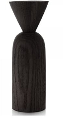 Applicata Shape Cone vase, Black Stained Oak, H 25 cm x Ø 9 cm
