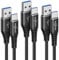 SENGEXIN USB C Charger Cable 3M/10FT 3Pack,Long Type C Cable Braided 3A Fast Charging Lead for Samsung Galaxy S22 S21 S20 S23 S10 A21s A20e A32 A51 A52S A70 A71,Switch,PS5,Huawei