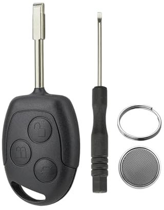 Fernbedienung Schale Geeignet für Ford Mondeo Fiesta Alten Mondeo gerade Focus KA Transit K2 2002-2012 3-Knopf mit Schraubendreher und Schlüsselring und CR2032Batterie