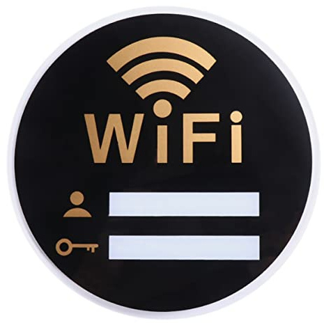 HOMSFOU Cartello Wifi Acrilico Adesivo Nero Autoadesivo Indicatore Password Rete Wireless per Casa e Ristorante Decorazione Murale Funzionale