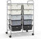 GIANTEX Rollwagen mit 10 Schubladen stapelbar, Schubladenwagen Badrollwagen Küchenwagen mit feststellbaren Rollen, Aufbewahrungswagen Haushaltswagen für Küche Bad Büro 65,5x37x87cm Weiß+Schwarz