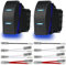 MKBKLLJY 2St. Automatischer Sperr-Wippschalter Ein/Aus/Ein 3 Positionen Wasserdichtes DC 12V/20A 24V/10A 7Pin DPDT Blaues LED Licht, mit Überbrückungskabel Set für Boot LKW Auto