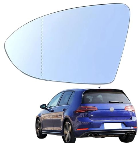 Ruolin Spiegelglas Links mit Trägerplatte, Außenspiegel Glas Ersatz Spiegelglas Beheizbar Links Kompatibel mit Golf 7