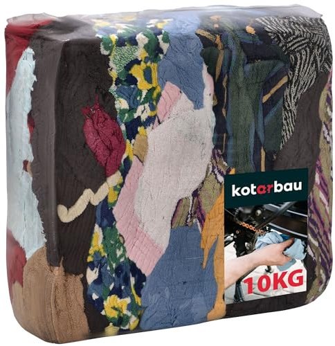KOTARBAU® Paños de limpieza para taller, 10 kg, de rizo de algodón, paños de limpieza para coche, paños de limpieza industriales, para taller, paños de cocina, paños para chimenea, juego de cuidado