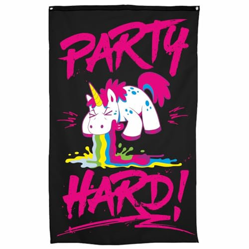Spaß Kostet Fahne Flagge Pink Party Hard 90 x 150 cm Einhorn lustig rosa Fun Garten Festival