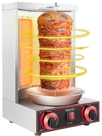 Fettfreies Grillen Zuhause Vertikalgrill Edelstahl Drehung Für Vertikaler Elektrogrill Döner Gyros Selbstdrehende Drehung Elektrisch Grill Auch Als Schaschlikgrill Verwendbar
