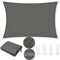 WOLTU Telo Ombreggiante in PES, Poliestere 200 g/m², Vela Ombreggiante Impermeabile, Telo Parasole per Esterni, Protezione Solare, con Anelli a D e Corde, per Balcone, Pergolato,2,5x4 m, Grigio Scuro