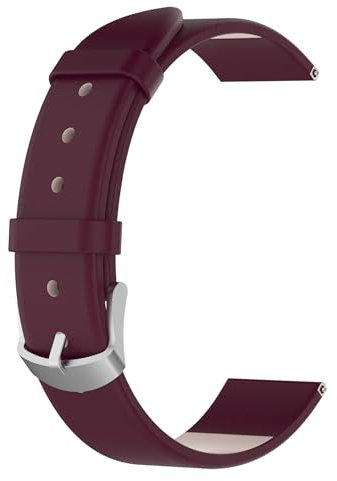 JYMYI 14mm Uhrenarmbänder für Garmin Lily 2 Armband, Garmin Lily 2 Bracelet Strap Echtes Leder Ersatzband Watchband, Uhrenarmband Armbinde Gurt für Garmin Lily 2 Armbänder Ersatzarmbänder (Lila)