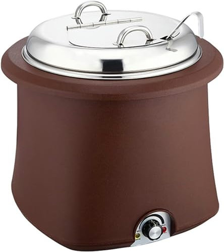 FKINGLRK 304 Stainless Steel Soup Kettle Food Buffet Warmer Machine, 10L Electric Portable Design Soup Warmer Pot, for Restaurant Gravy and Soup, Inner Pot and Lid