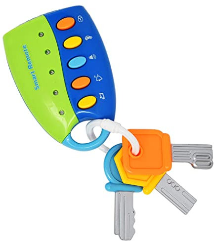 Wedhapy Car Key Toy Fashion Music Smart Remote Car Key Toy Baby Toy Smart Remote Key Toy Analog Car Sound Effect Remote Control without Battery Blue 1pc
