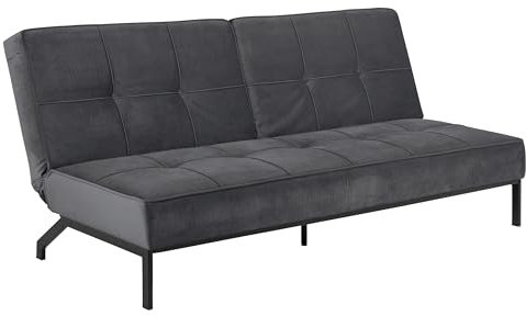 möbelando Schlafsofa >Perugia< in Grau, schwarz - 198x87x95 (BxHxT)