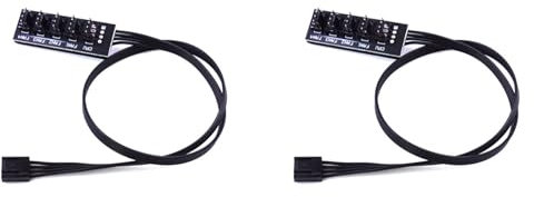 BOLAXHCA 2 pezzi 40 cm da 1 a 5 4 pin Molex TX4 PWM soffiatore CPU HUB splitter PC alloggiamento telaio radiatore di ritardo adattatore controller