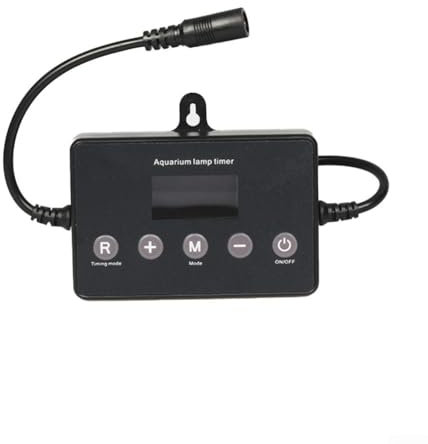 YUANGANG Aquarium-Lichtsteuerung, digitaler Controller, dimmbar, dimmbar, Timer-Lichter mit Uhranzeige, Helligkeitsregelung für Aquarien, Schwarz