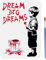 FINGERINSPIRE Big Dreamer Schablone Zum Malen 21x29.7cm Ausgehöhlte Banksy Graffiti Vorlage Mit Pinsel Dream Big Dreams Malschablone Boy Dreams Schablone Banksy Themenvorlage Für Heimwerker
