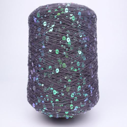 50G Filato di Cotone Scintillante 6+3MM Filato glitterato paillettes filato paillette multicolore con paillettes Filato all'uncinetto per maglieria A-22