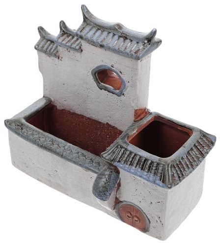 KONTONTY Maceta De Cerámica Diseño De Casa De Simulación Adorno Decoración Paisajística