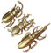 VBQFDPH 3 Stück Messing-Insekten-Ornamente, Heimdekoration, exquisite Miniatur-Statuen, langes Horn, Käfer, Schreibtischdekoration, Handwerk, Geschenk, Messing, Tee, Insekten, Zuhause, Wohnzimmer,