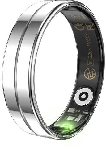 Smart Ring Ultra Thin Fitness Ring Heart Rate Monitor Sleep Ring Health Tracker Step Counter Ring Exercise Record Camera Control Pedometer Smart Rings for Android & iOS Phone