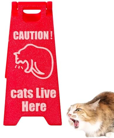 Katzenerbrechen Warnschild Warnschild Katze Warnschild Dekoration Warnschild lustig bedruckt | Warnschild Gag Fantasy Hofkatze Schild