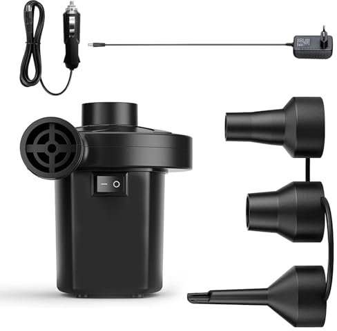 Pompa d'aria elettrica - Pompa elettrica AC 240V/DC 12V con 3 ugelli per materasso gonfiabile, materasso da campeggio, divano gonfiabile, piscina gonfiabile-A