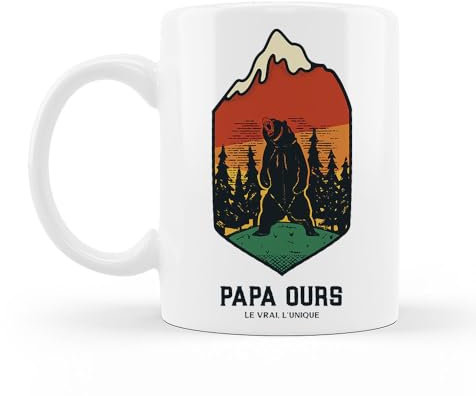 Encre et créations Mug céramique imprimé Papa ours