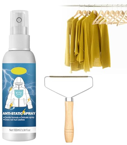 Antistatik Spray Kleidung, Spray Antistatisch, Anti Static Sprays, Sprays Antistatisch, Antistatik-Spray für Kleidung, Textilien, Möbel und Auto, Reduziert Statische Aufladung, 100 ml