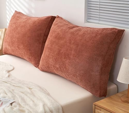 YHXAIQ Sofakissen mit Abnehmbarem Waschbarem Kissenbezug, Rückenkissen Bett mit Reißverschluss, Samt + Baumwolle Keilkissen Bett für Schlafsofas(Red,70x50x18cm (1pc))