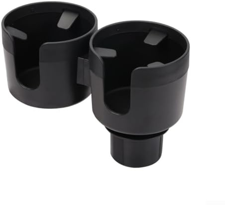 Car Cup Holder Expander Dual Adapter with Adjustable Base Increases Cup Holder Size for Large Drink Containers in Cars and Trucks