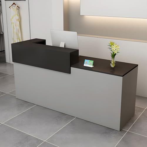 CCUKTFN Empfangstheke, Empfangstresen, Rezeption mit Schublade und offenen Regalen, 100–240 cm Rezeptionstheken, modern für Büro, geeignet für Salons, Büros, Lobbys, Einzelhandelsgeschäfte