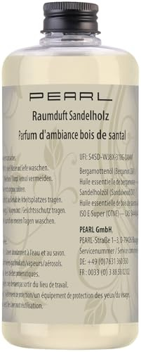PEARL Raumduft Flaschen: Raumduft-Nachfüllflasche, Sandelholz-Duft, 500 ml (Raumduftflasche Nachfüllset, Duftspender Nachfüllsets, Sauna)