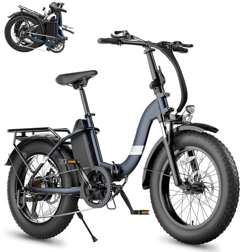 Touroll S2/S2 Pro/S3 Pro E-Bike Klapprad, 20 * 3.0/4.0 Zoll Fat Tire Elektrofahrrad, 250W, 36V/48V 13Ah/27Ah Akku bis 65-195km, Präzise 7-Gang Schaltung