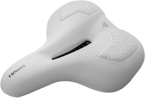 BOOMLATU Fahrradsattel Damen Bequem Weich Extra Breit Sattel Gel Gepolstert Cityradsattel Ergonomisch Hohl Fahrradsitz stoßdämpfender Tourensattel Wasserdicht Unisex für Rennrad Trekkingrad