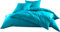 Mako-Satin Baumwollsatin Bettwäsche Uni einfarbig zum Kombinieren (Bettbezug 135 cm x 200 cm, Türkis) viele Farben & Größen