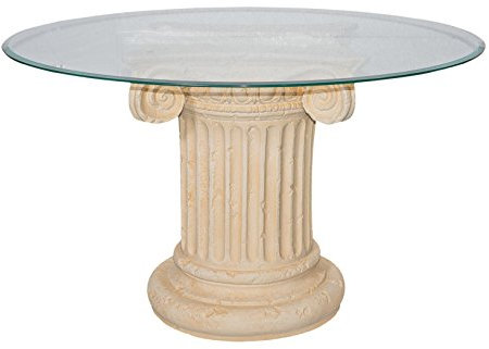 AWD Runder Glastisch Esstisch Tafeltisch Küchentisch Säulentisch