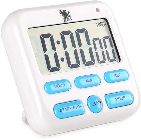 H&S Digital Kitchen Timer for Cooking - Magnetic Countdown Timer with Large LCD Display & Loud Alarm - Oven Timers with Alarm - Stop Watch Clock for Food- Includes AAA Battery