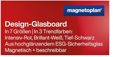 magnetoplan 13409006 Design-Glasboards, magnetisch 2000x1000mm intensiv-rot